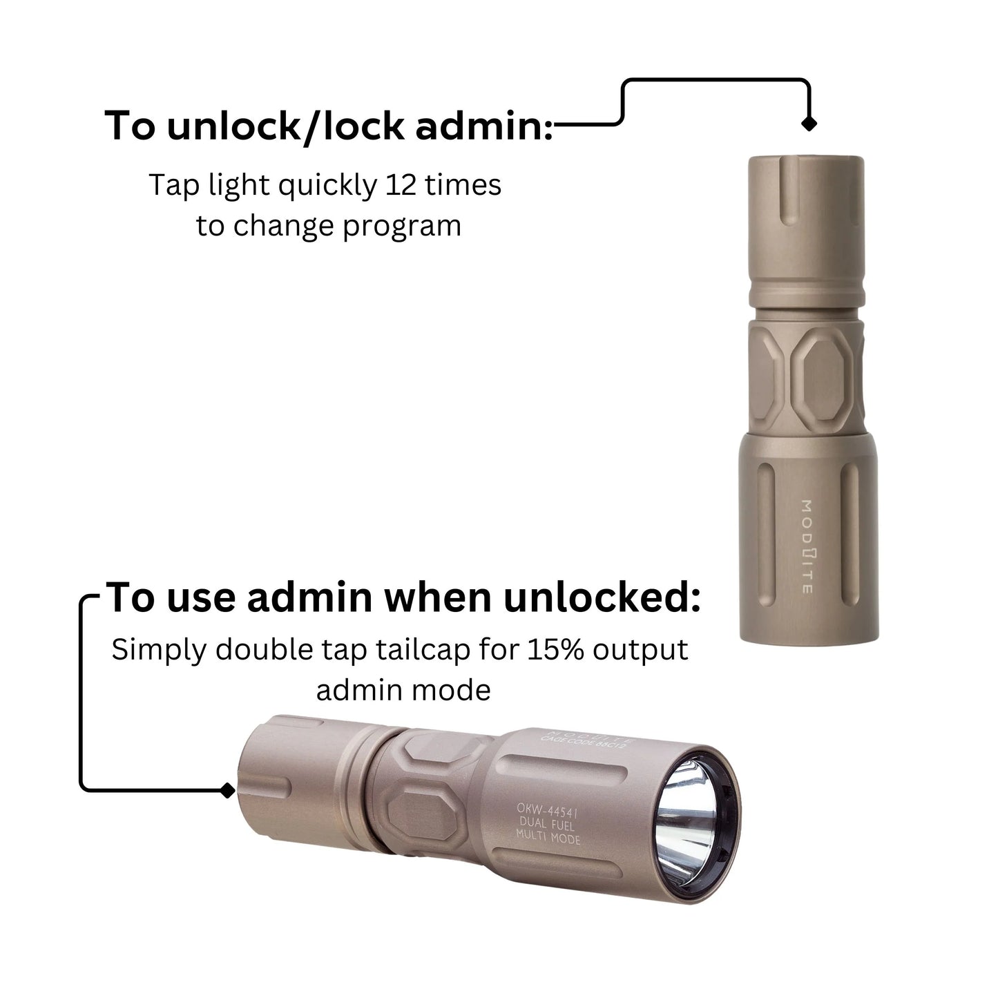 Modlite Handheld Multi-Mode OKW-18650 Light Package - Operator's Manual